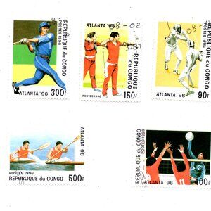 Mini-Collection of Collectible Mint Congo Postage Stamps (1996) Summer Olympics